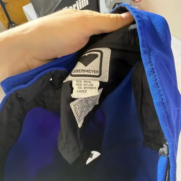 Vintage Obermeyer Skiwear blue wool blend gorpcore snow pants womens Medium - Picture 6 of 11